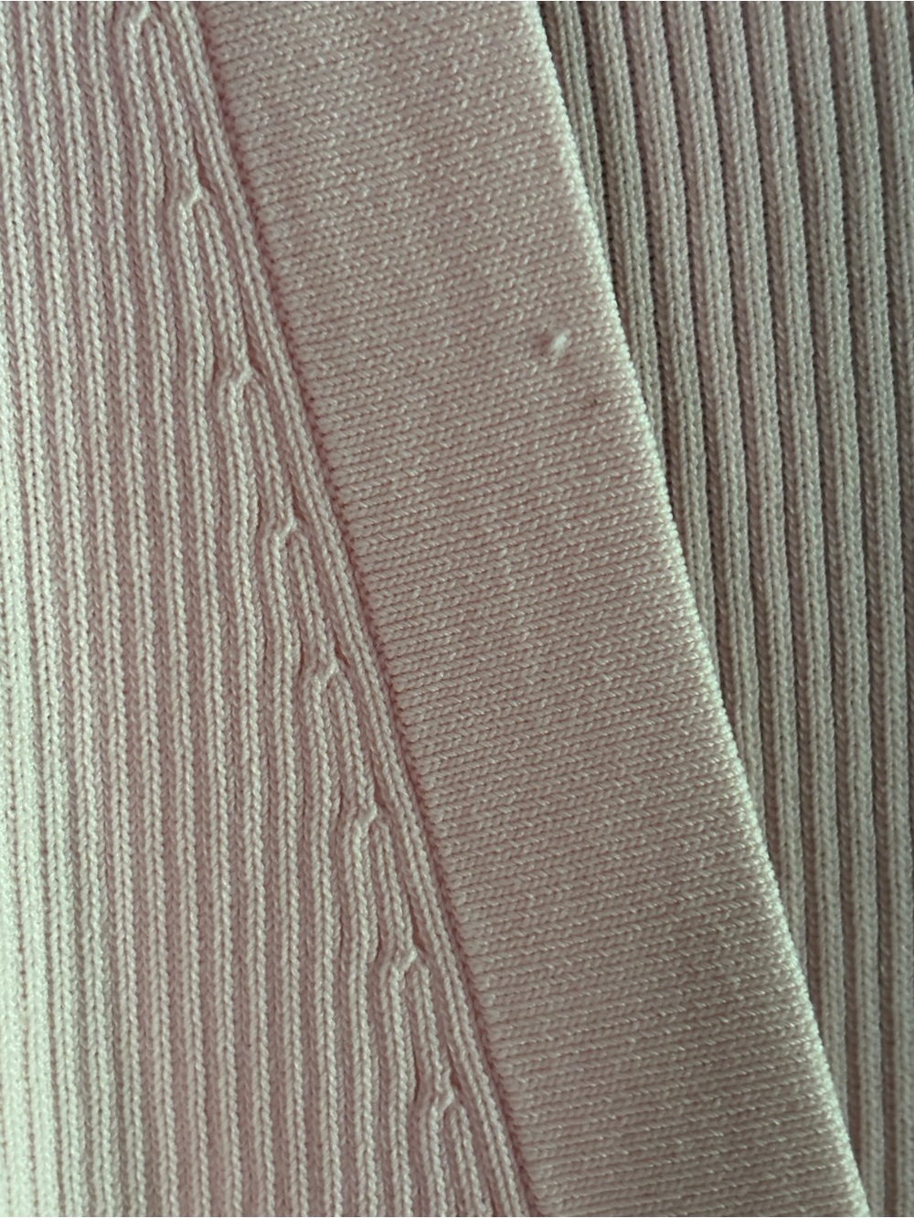 Halogen Light Pink Ribbed V-Neck Button Cardigan - Picture 3 of 5
